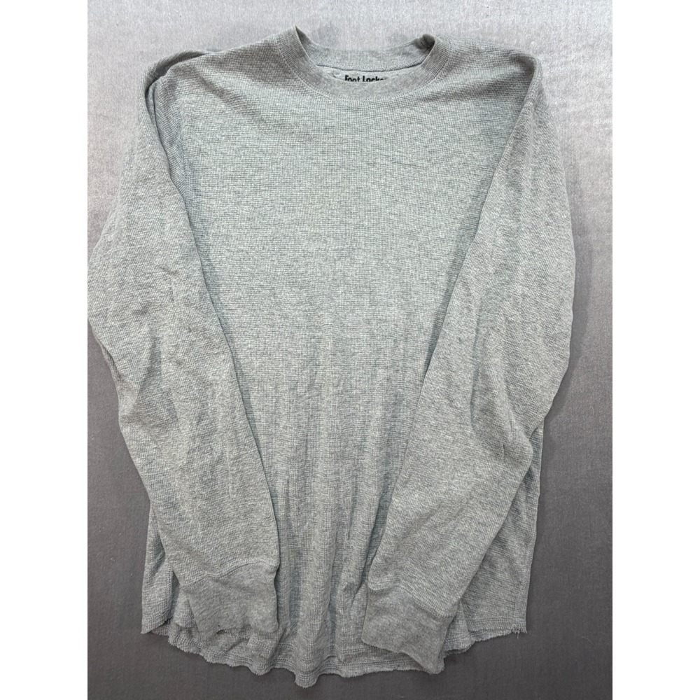 Foot Locker Athletic Fit Cotton Long Sleeve Shirt Gray Size XL